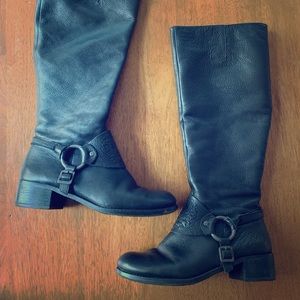 Black leather boots